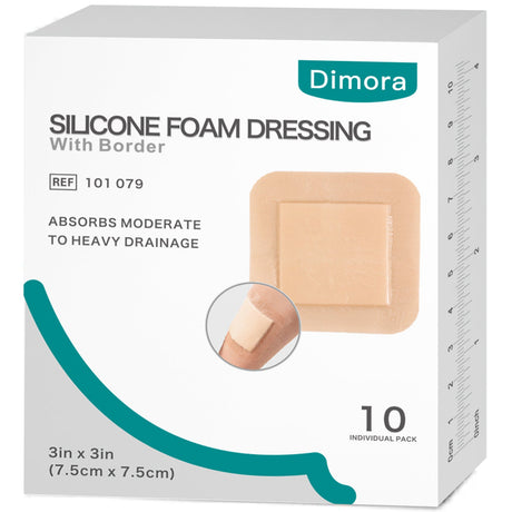 Dimora Silicone Foam Dressing Bordered Foam Wound Dressing