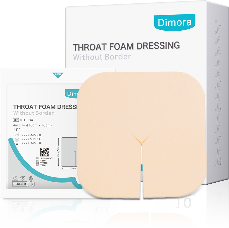 Dimora Fenestrated Foam Dressing, Non-Adhesive Tracheo Pads