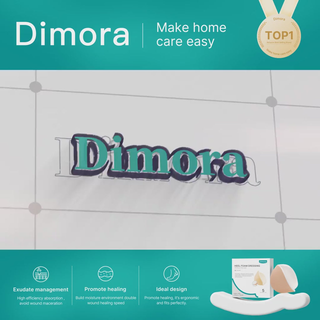 Dimora Heel Foam Dressing, Non-Adhesive Waterproof Hydrophilic Pads ...