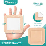 Dimora Silicone Foam Dressing with Border 20 Pack Waterproof Adhesive 4"x4"